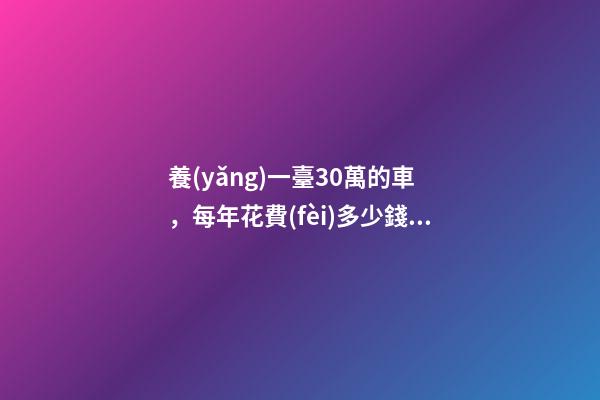 養(yǎng)一臺30萬的車，每年花費(fèi)多少錢？